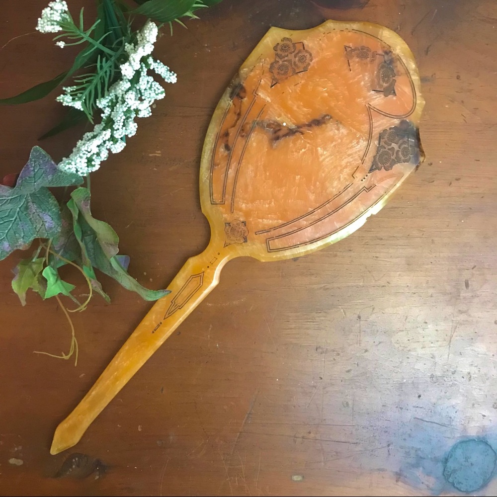Vintage Art Deco Hand Mirror